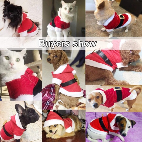 Julhundkostym Bomull Husdjurskläder Vinter Huvtröja Kläder Hundkläder Husdjurskläder Chihuahua Yorkshire Pudel XS
