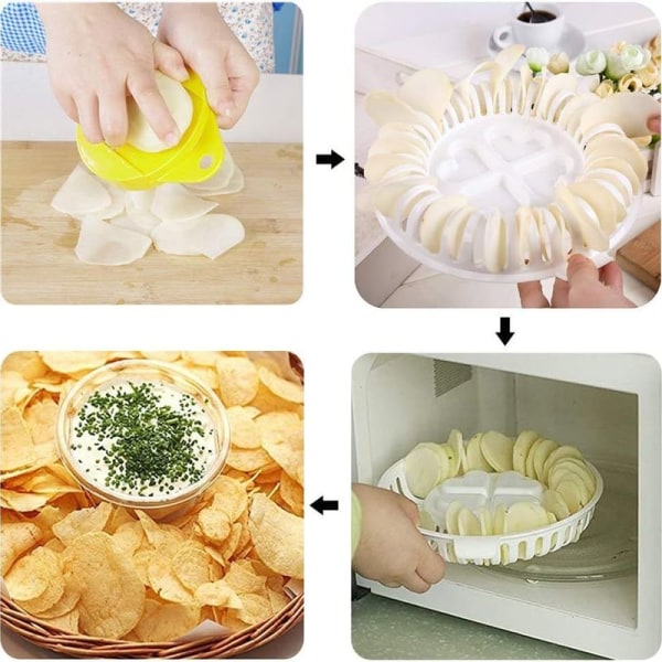 YUIP Mikrovågsugn Bakad Potatis Chips Maker, Kök Mikrovågsugn Äpple Potatis