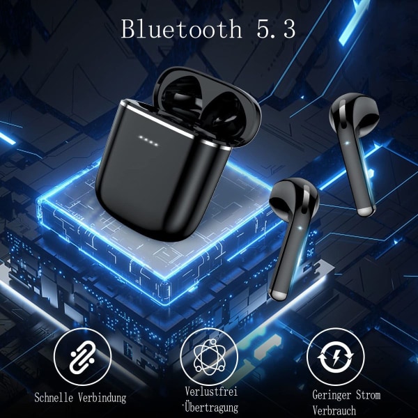 Bluetooth In-Ear-hodetelefoner, trådløs Bluetooth 5.3 HiFi stereolyd, IPX7 KLB