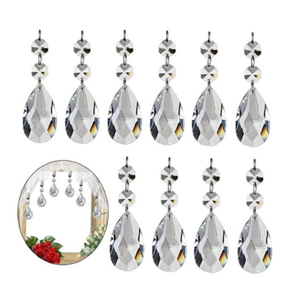Feililong 12 st teardrop kristall smyckeshänge glas glaspärla KLB