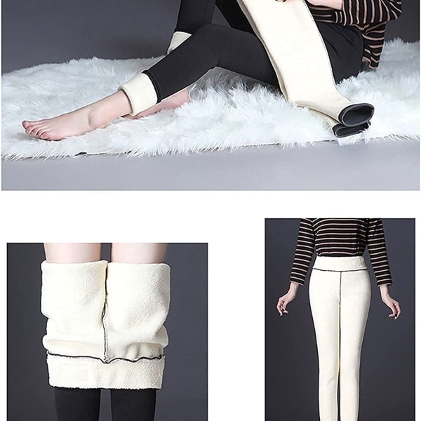 Vintervarma fleecefodrade vadderade leggings för kvinnor