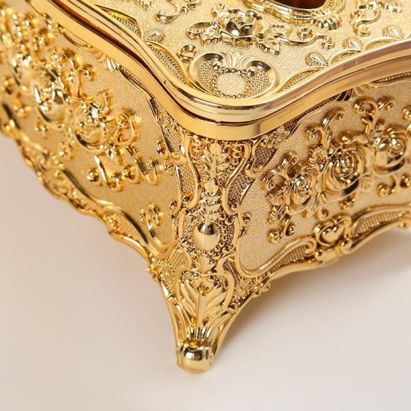 Europæisk stil gylden væv boks hjem stue lys luksus akryl pumpe papir boks ktv hotel væv opbevaring boks