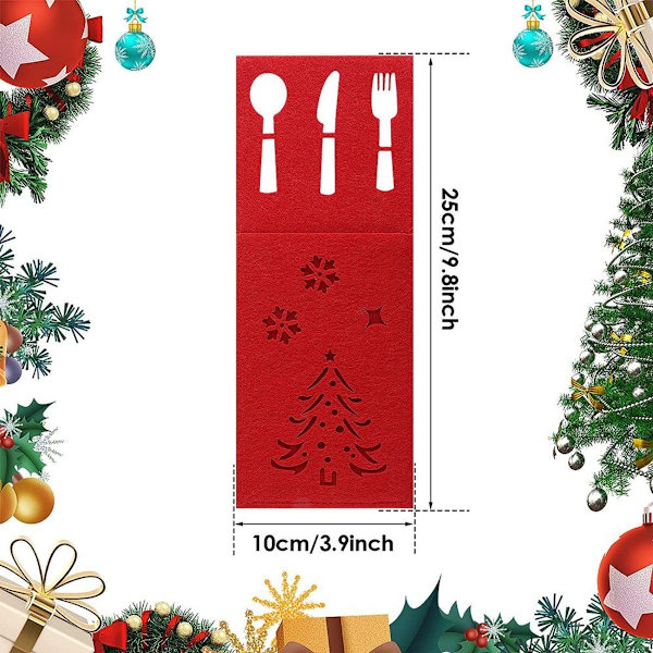 12-pack julgransbestickhållare, julbestickspåsar, bestickhållare KLB