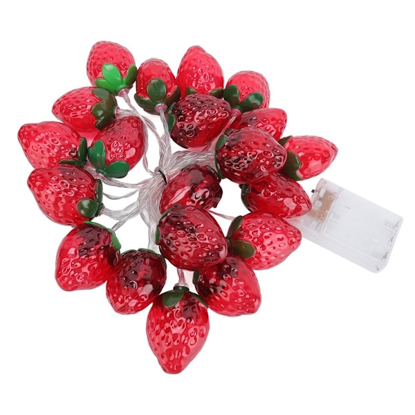 9,8 Fu 20 LED-fruktljusslinga batteridriven jordgubbe KLB