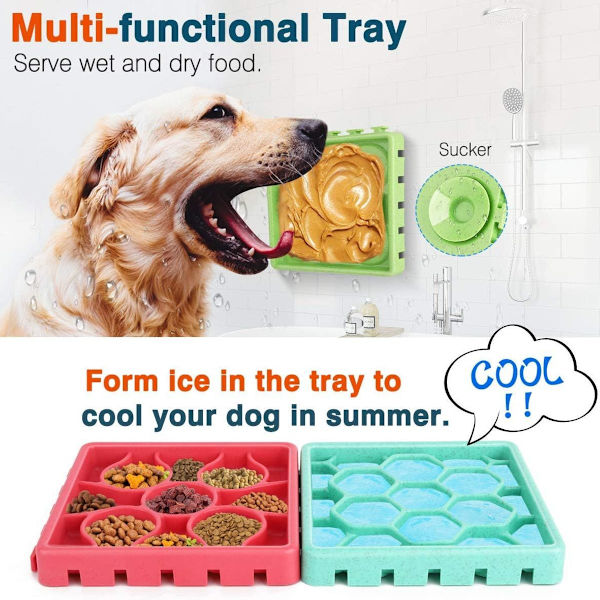 VavoPaw hundskål, 4-pack interaktiv hundskål långsam utfodring KLB