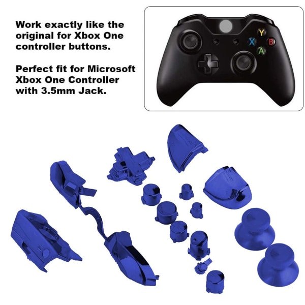 Full knappesett for Xbox One / Elite-kontroller (3,5 mm blå KLB