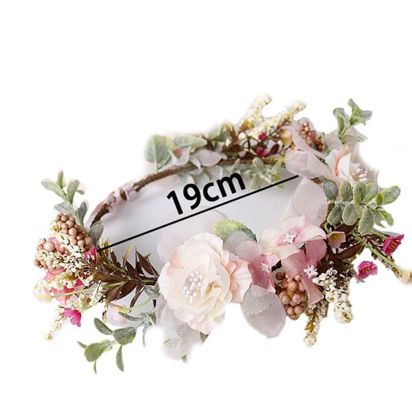 Boho Blomster Hodebånd Hårkrans Blomsterkrans Krone Halo Form