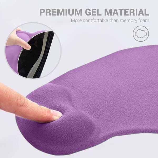 Gel Musematte Håndleddsstøtte Kontormusematte Håndstøtte Gel Lilla