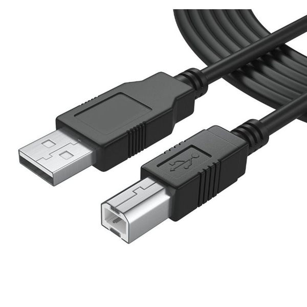 6 fot USB-skriverkabel 2.0 for HP OfficeJet Laserjet Envy; Canon Pixma; KLB