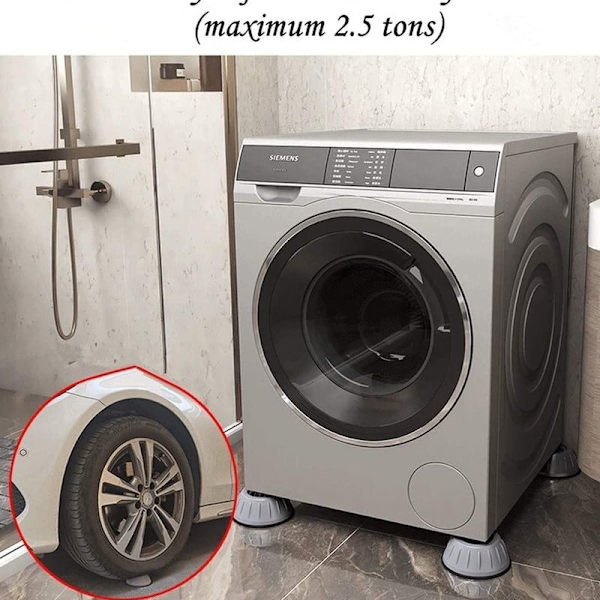 Anti-vibrations puder til vaskemaskine - 4 stk.
