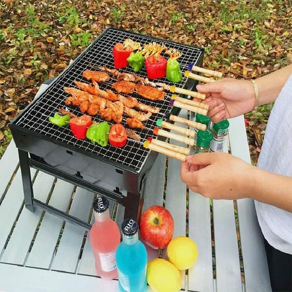 Marshmallow-grillspyd, røykte spyd, teleskopisk roterende