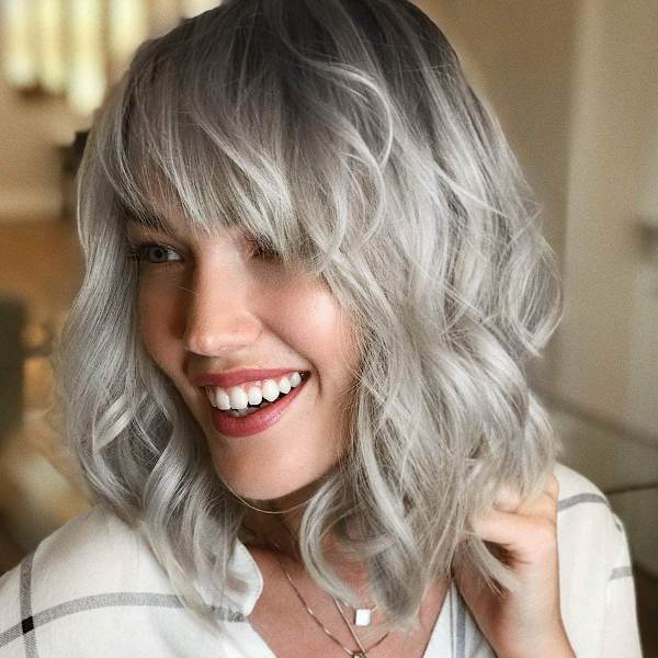 Silver kort lockig damperuk