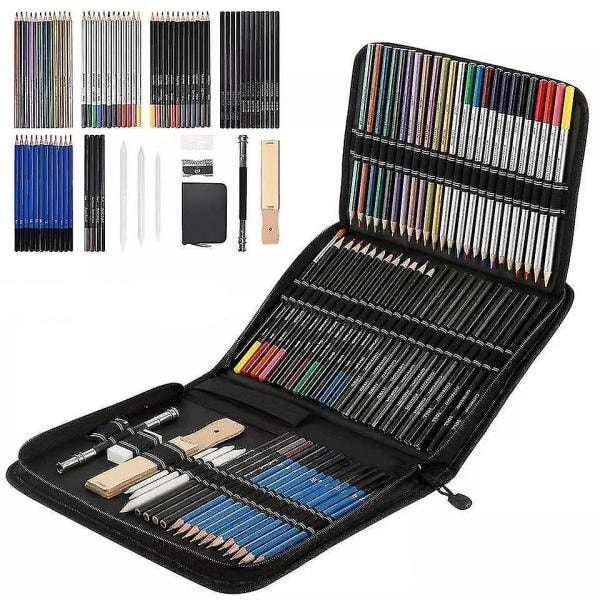 Skiss Pennor Set Ritpen Kolteckningssats Omslag Grafitpennor Kolpennor 72st