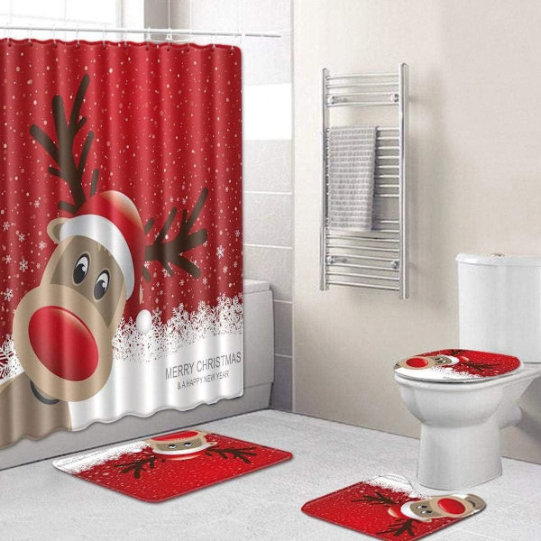Pcs Elk Pattern Vanntett Dusj Gardiner Julepynt KLB