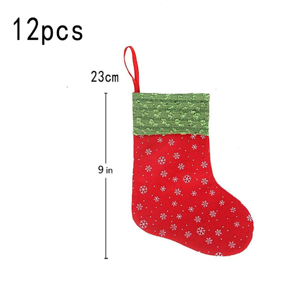 Mini julstrumpor Snöflingemönster Röd Dekoration KLB