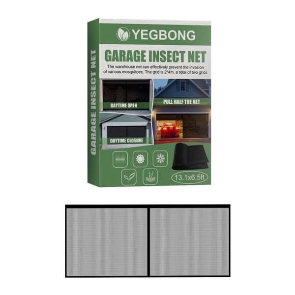 Sømløs Retractible Garage Insekt Skærm til Garage Døre (Box Pack)