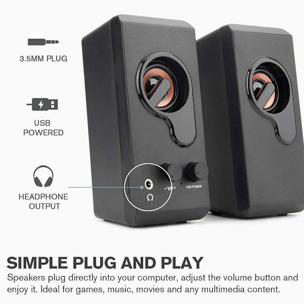 PC-högtalare, USB-dator RGB-högtalare stereohögtalarsystem för