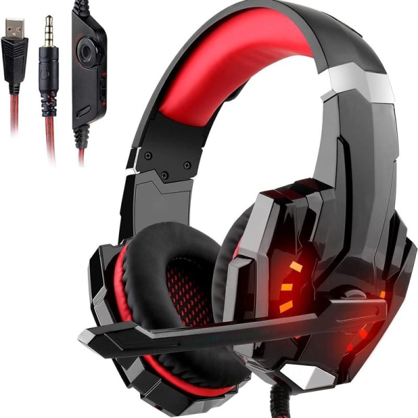 Gaming-headset til PS5 PS4 PC Xbox One, Surround Sound Over Ear