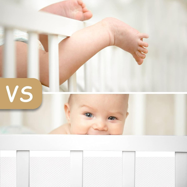 Avtagbar spjälsängsnät Baby sängskydd Anti-luftflöde Mesh-foder KLB