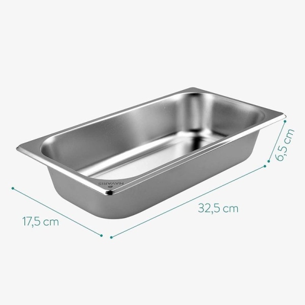 Brødsæt i rustfrit stål 3 dele - 3x skål til panering 32,5x17,5x6,5 cm