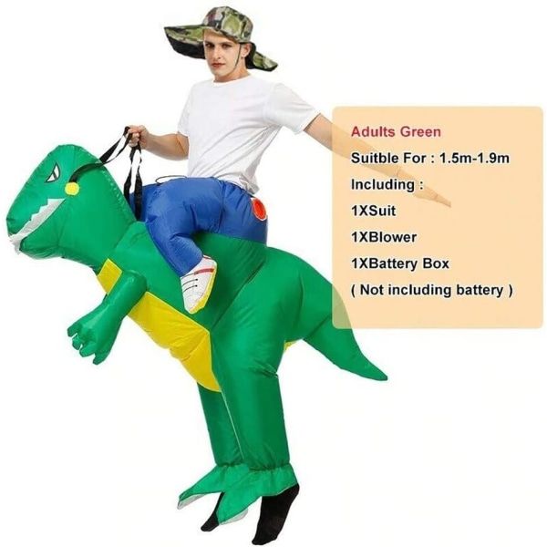 Oppustelig dinosaurkostume, oppustelig karnevalskostume, Halloween-festlig kjole (dinosaur, 150-200 cm)