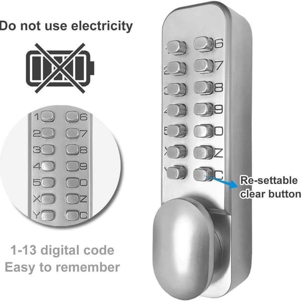 Kode-lås mekanisk digital kode smart dørlås låscylinder