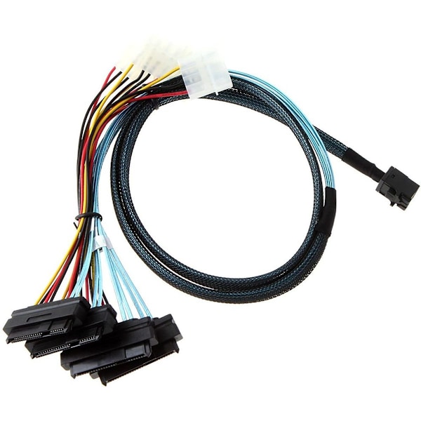 Intern Mini SAS SFF-8643 til (4) 29-bens SFF-8482-stik med KLB