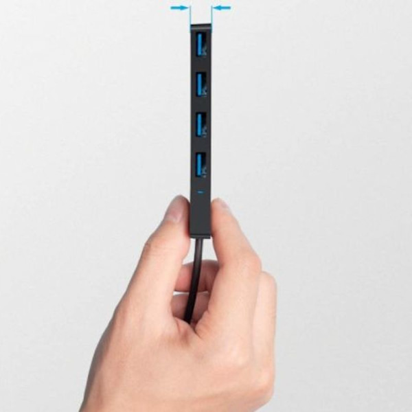 4-portars USB 3.0-hubb, ultraslim data-USB-hubb, för MacBook, Mac