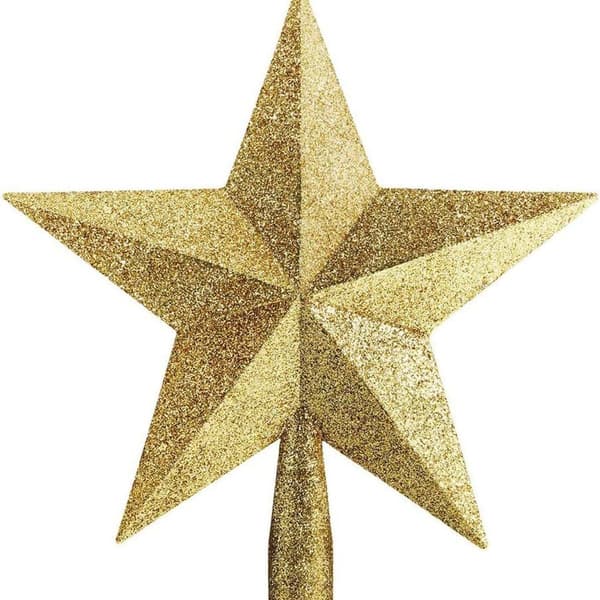 Juletræspynt stjerne, glitter, guld KLB