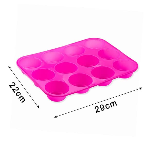 Silikon Muffinform Non-Stick 12 Kopper Jumbo Rose Red Muffinform KLB