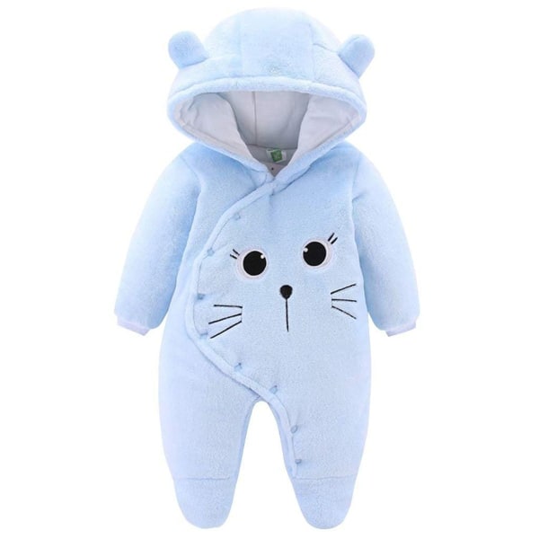 Baby Vinter Fleece Jumpsuit Hætte Piger Drenge Sne Dragter Varme KLB