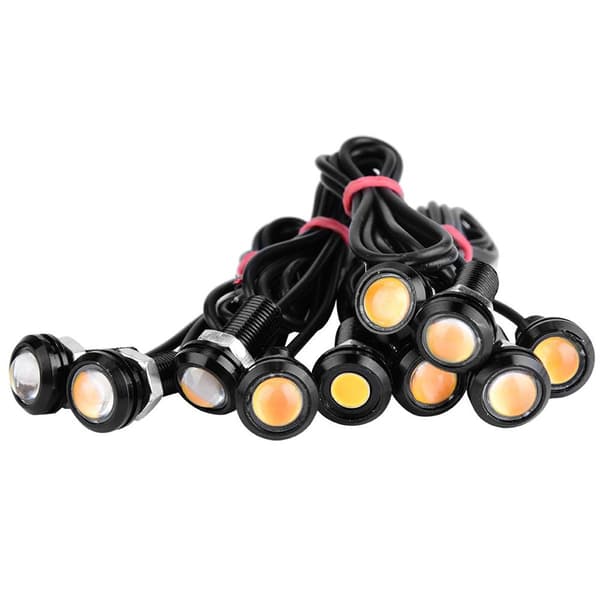 10 st mångsidiga gula bärnsten 9W LED Eagle Eye vattentäta KLB