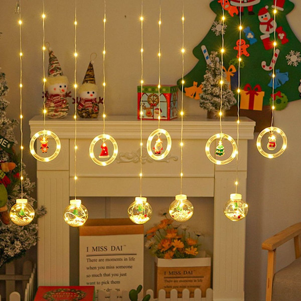 Julegardinlys, LED-lys, varm romdekorasjon