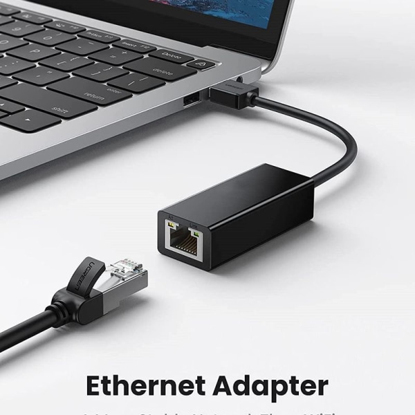 Ethernet-sovitin USB 2.0 - 10 100 verkko RJ45 LAN langallinen musta