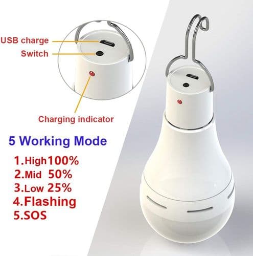 LED sollampe, 9W solenergi super lys pærer med