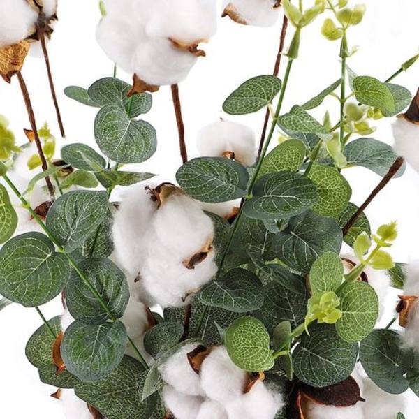 Bomulds Eucalyptus Bouquet, 4stk/6stk Bomulds Stængler Blomster DIY