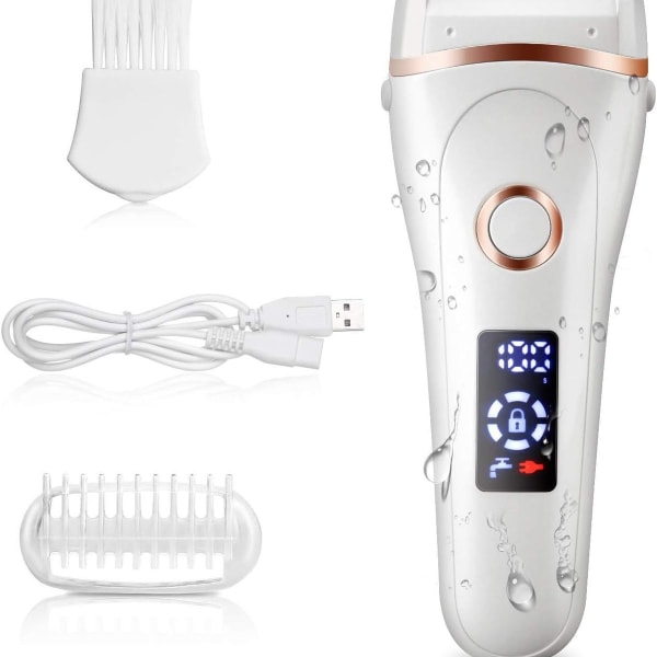 Elektrisk barbermaskine til kvinder - våd og tør, trådløs, LED batteriindikator KLB