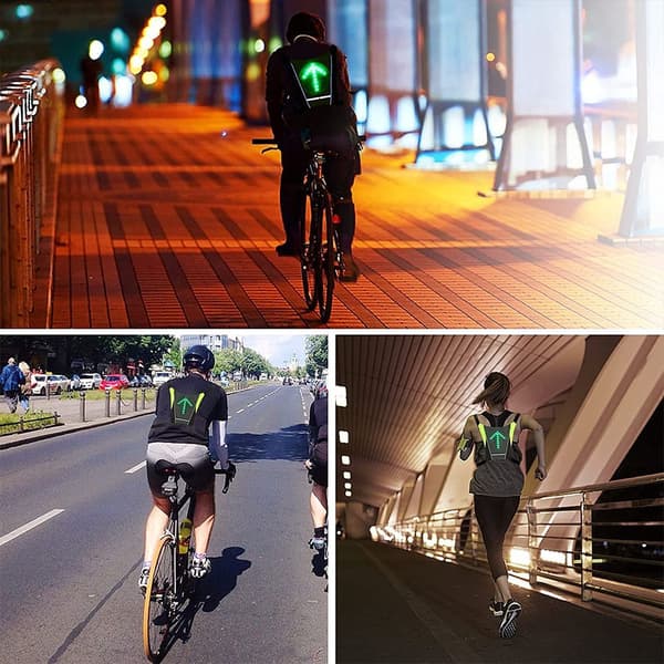 Reflekterende vest med LED-indikatorer, mørk grå