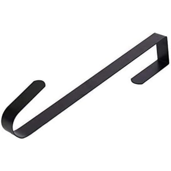 15" kranskrok for inngangsdør metall over dør, enkel krok, svart 2 pakke