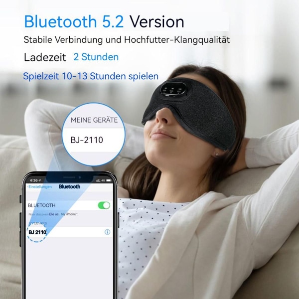 Bluetooth-unikuulokkeet, joissa on ultraohut HD-stereokaiutin, superpehmeät