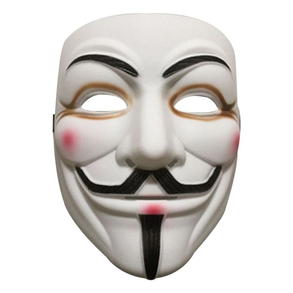 Voksenmaske Hacker Anonymous V som Vendetta Hvit KLB