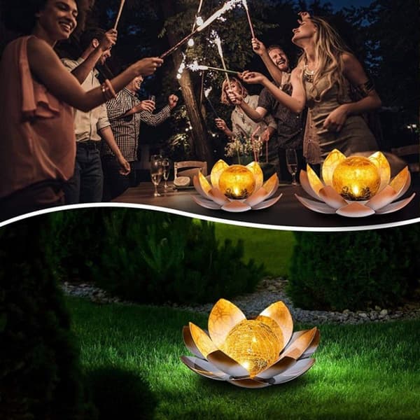 Lotus solcellsbelysning för utomhusbruk, trädgårdsdekoration