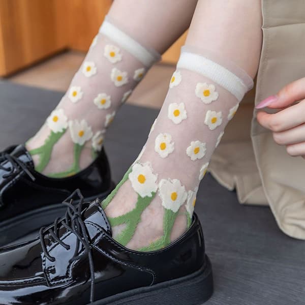 Kvinders uldsokker, sommerstrømper lavet af transparent tynd mesh-blonde, elastisk KLB