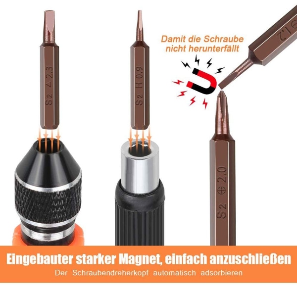 Precisionsskruvmejselset, 68 i 1 professionell KLB