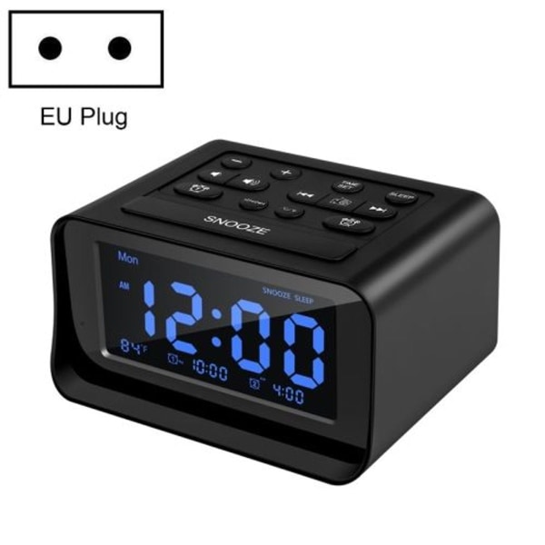 LED digital väckarklocka för sovrum med USB laddningsport, radioklocka, temperatur, elektronisk