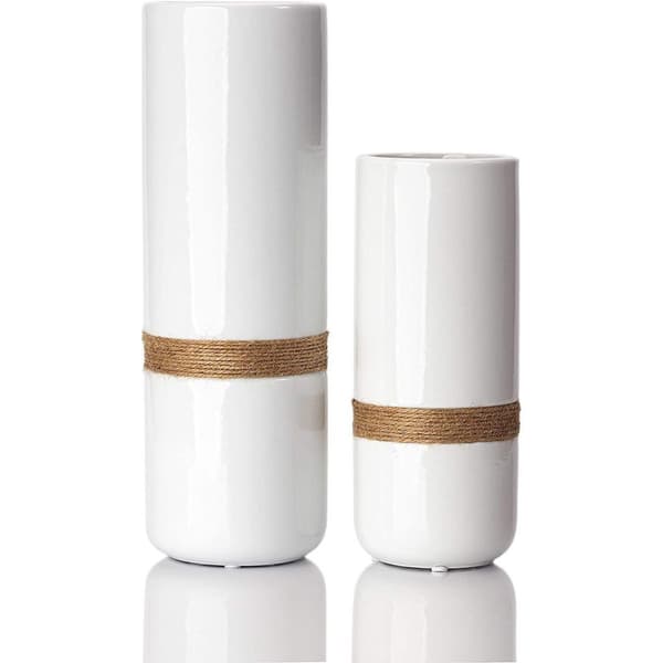 Hvit blomster vase sett - elegante hvite vaser til dekorasjon