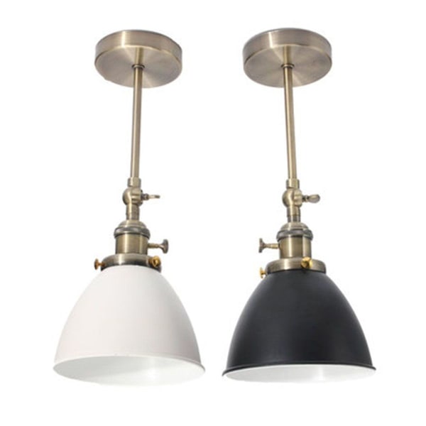 Moderne loftslampe i halvcirkel med sort metalskærm KLB