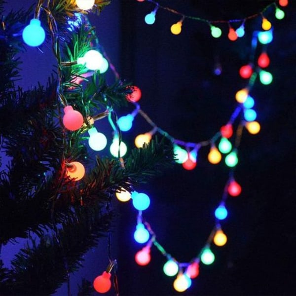 Utomhus ljusslingor färgglada glödlampor, 12M 100 LED, jul ljusslingor