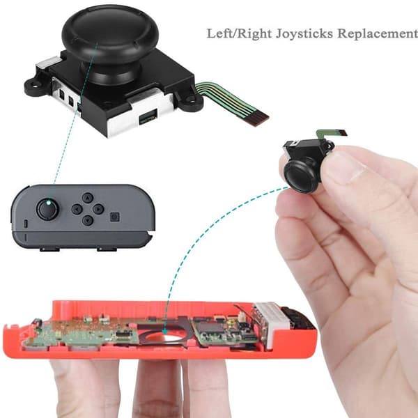 3D Analog Joystick Thumb Sticks Udskiftning til Nintendo Switch, Skruetrækker