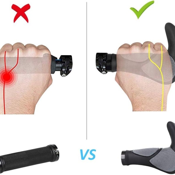 Patiszon-pyörän kahvat, pyörän ohjaustangon MTB-kahvat, ergonomiset ohjaustangon kahvat, liukumattomat KLB